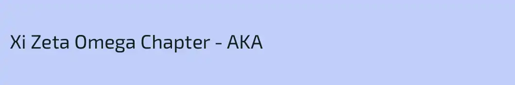 Xi Zeta Omega Chapter - AKA